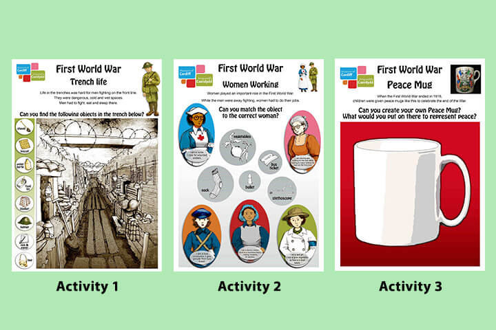 Kids first World War activity sheets.