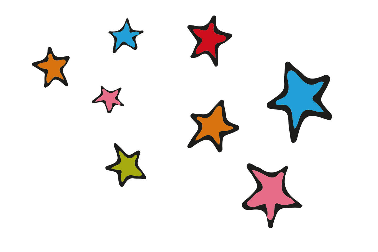 Colourful illustrated stars